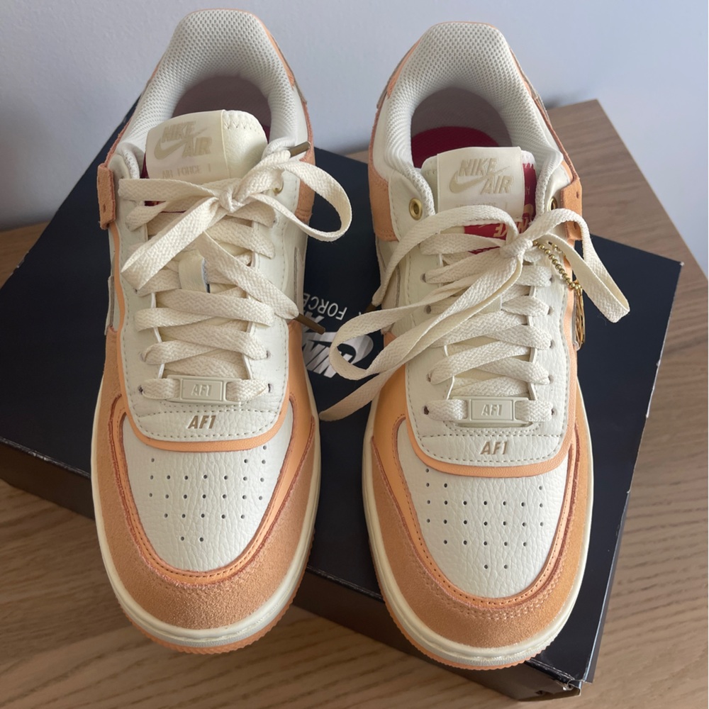 Nike Air Force 1 Shadow sisterhood in cashmere and Cream 9 streetwear orange - Picture 2 of 10